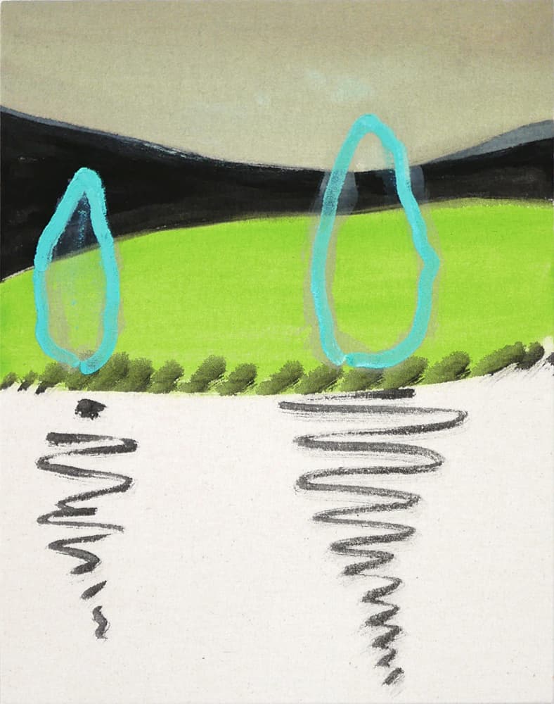 김민수, 나무 두 그루 Two trees, Acrylic, oil on canvas, 35x27.5cm, 2023