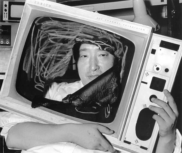 Lim Young Kyun (B.1955) Nam June Paik in his Studio, New York, 1983, Gelatin silver print, 50 x 60 cm  Published in the New York Times, January, 1984