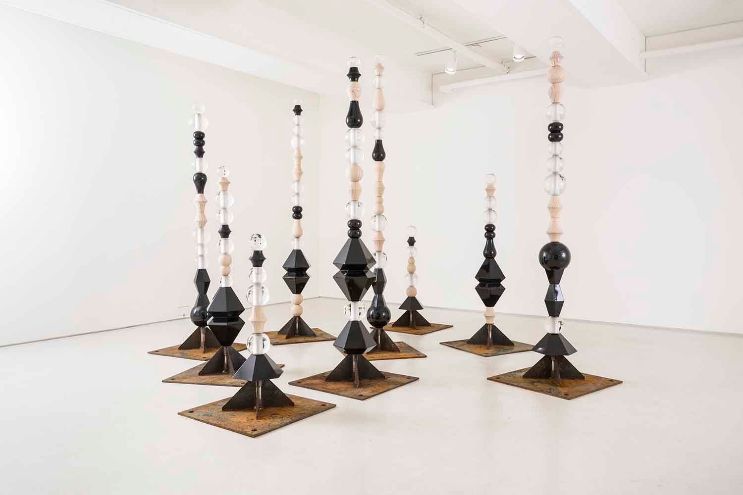 Oh You Kyeong, Pagoda of BARAM, 2017, wood, crystal, metal, dimension variable