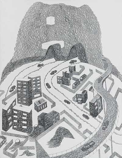 이현, A safe houseⅡ _순지위에 연필_90x116cm_2017