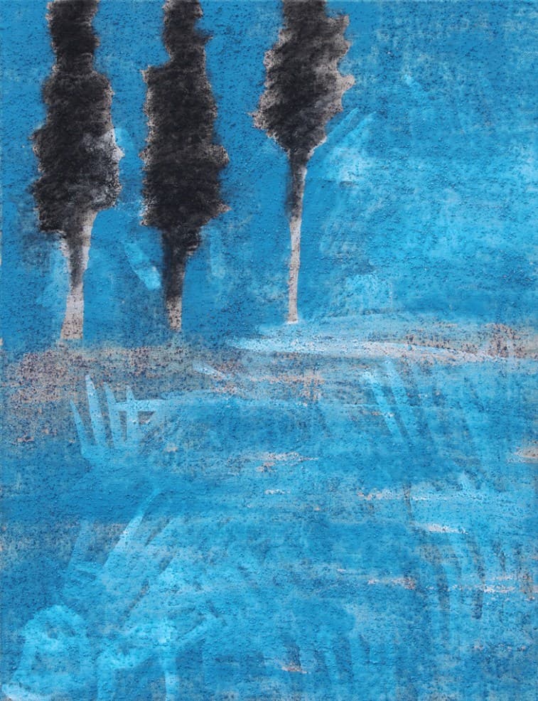 모래톱에서, 캔버스에 안료, 41 x 53cm, 2017