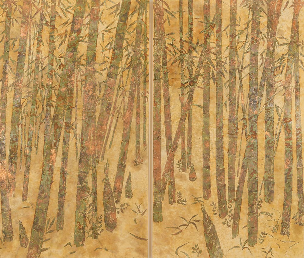 조현수 Hyeonsu Jo, Painting of Bamboo Forest 7, 2026, Copper leaf on Korean paper, 193.9 × 224.2cm