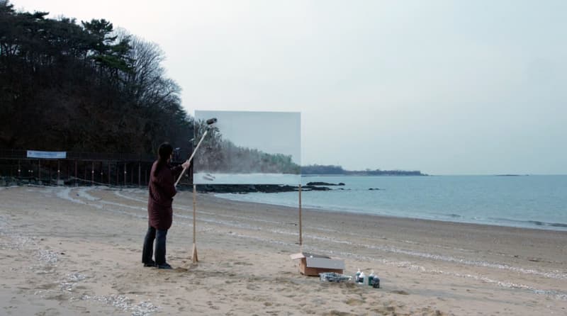 임수진, <Landscape Painting>, 2019, 2채널 영상설치, 4K HD 변환, 31분40초