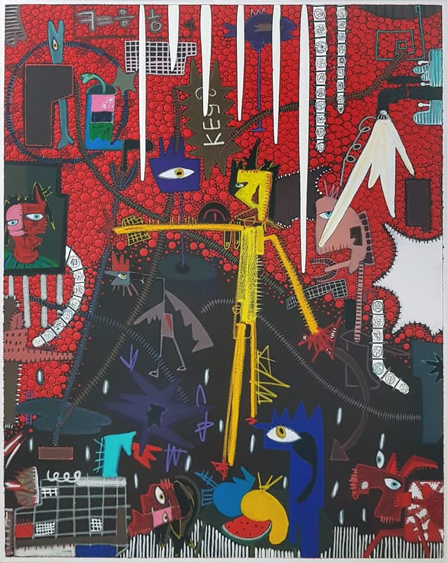 최울가, # Black Series [Brooklyn Red-012] 121.92x152.4cm ,Oil on canvas, 2019