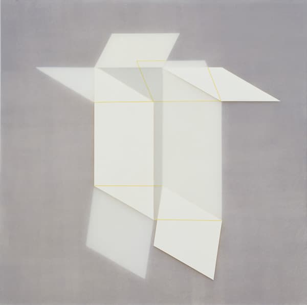 김봉태, Dancing Box 2006-120, 2006, Acrylic & tape on frosted plexiglass, 90x90cm