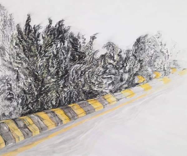 조현주, <Scene 1>, 장지에 혼합재료, 72x60cm, 2016