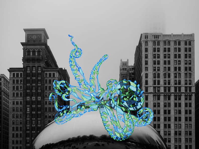 The Black City with Octopus II (Chicago, USA)__Digital Pigment Print_45x60cm_2019