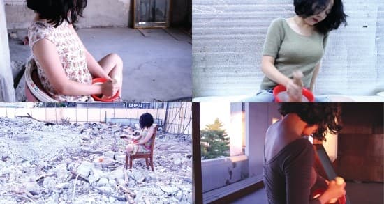김민혜, <스스로(自) 위(慰)하다>, 다채널 비디오, 5min, 2017