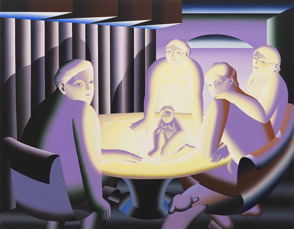 김진희 Turn on the Light, under the Dawn 새벽의 아래 불을 켜다 2023 Acrylic on canvas 180 x 230 cm,Courtesy of the artist and ThisWeekendRoom, Seoul