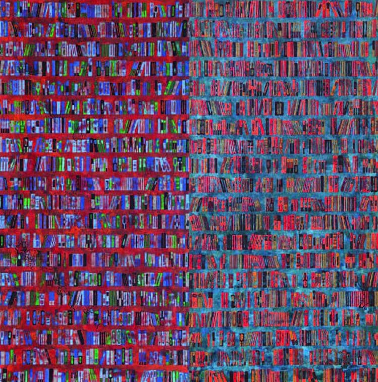 blue and red crying, acrylic on panel, 100x100cm, 2015