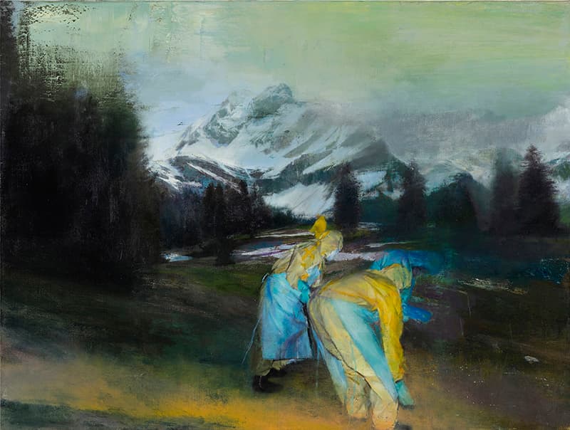 Justin Mortimer, Untitled 2(Outside)_oil on canvas_122x91cm_2020