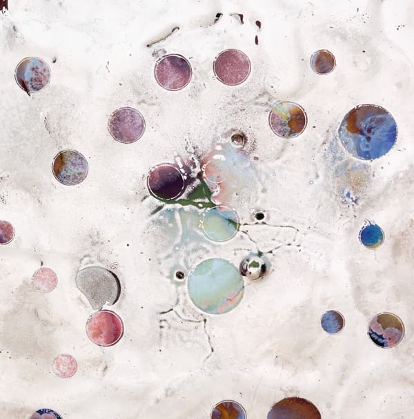 Lionel Estève, Untitled (Mirror), detail 2015. Porcelain, colored underglaze, crystallizations, platinum. 31 × 31 cm / 12 3/16 × 12 3/16 in.