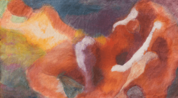 미상, 장지에 채색, 73x144cm, 1980년 대 중반