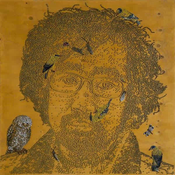 - 5 - 이돈순, 통섭(通涉)-나와 기억 속 자연의 편린들, 200x200cm, 나무에 못,채색, 2013