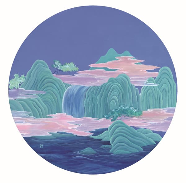김단비_별유천지(別有天地)_광목천에 혼합재료_Ø 100cm_2018