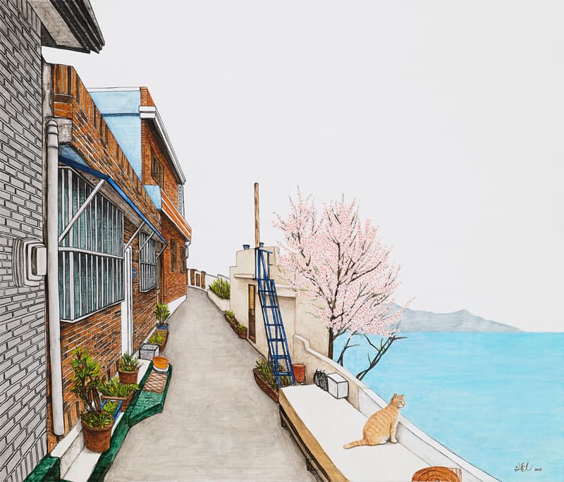 임상희, 전망 좋은, 53x45.5cm, acrylic on canvas, 2018