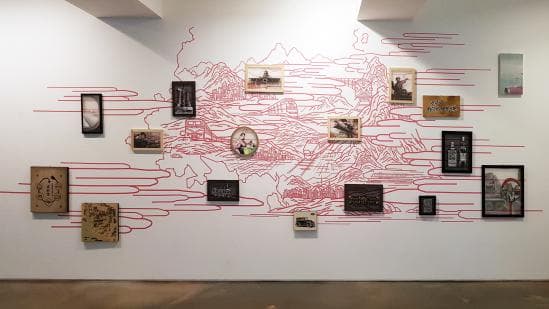 김보민, 렬차, 2018, Installation of drawings on the wall_Dimension variable