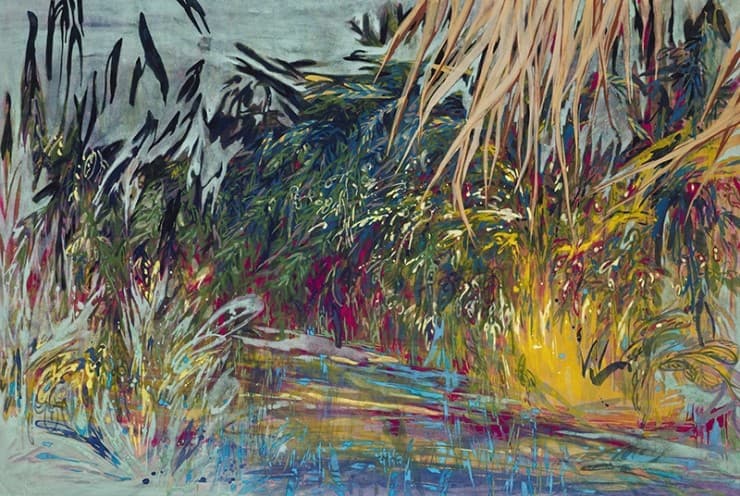 최은혜, 8월의 끝 한지 위 채색 193x130cm 2015