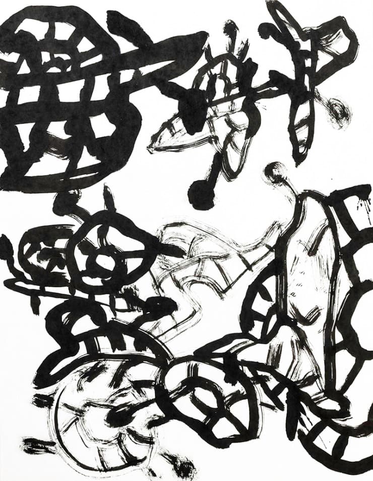 이예원, 시선, 장지에 먹, 116x91cm, 2018