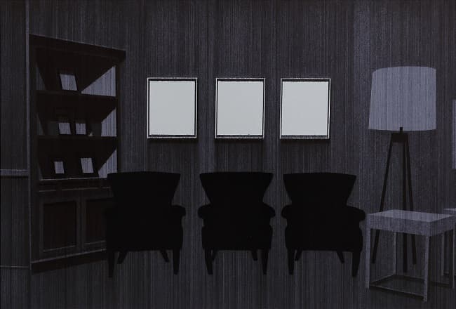 ⓒ박윤희, 누군 가의 거실, 64.1x94.1cm, 종이에 유성매직, 2018