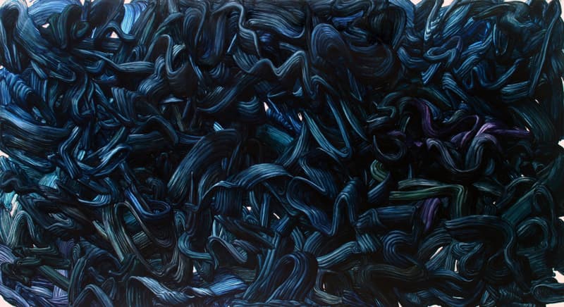 이현배, Black surface, 2019, 120X220cm, Oil on canvas