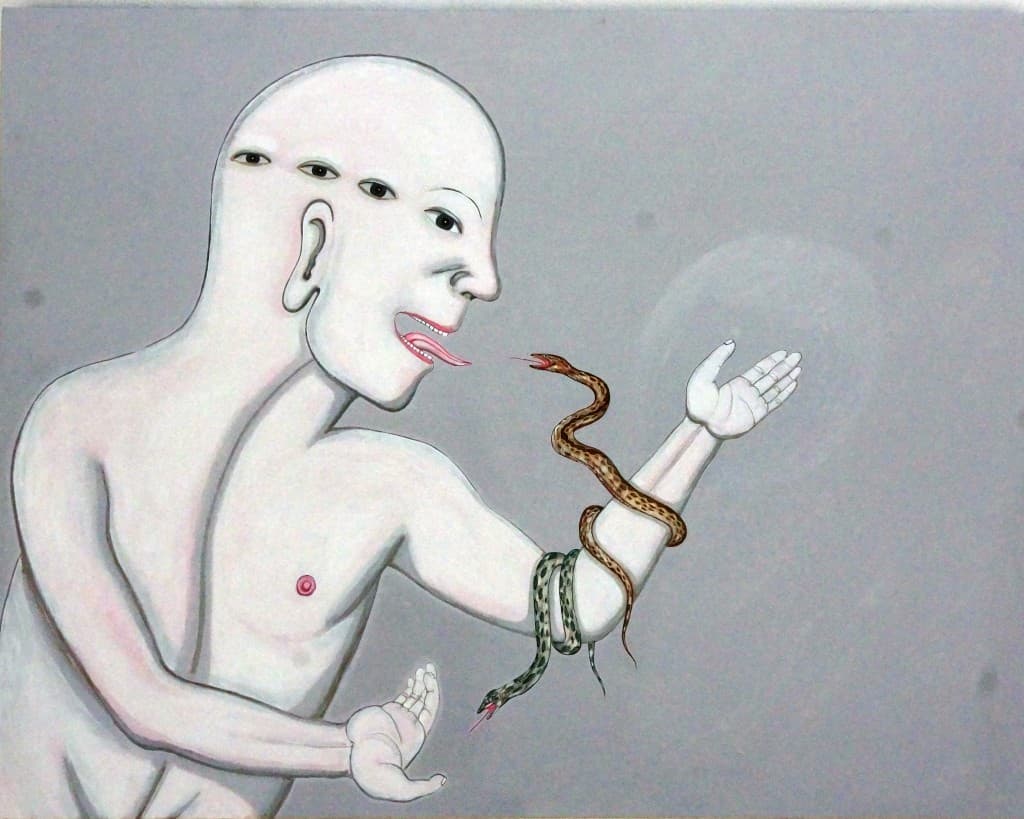 뱀과의 하루 캔버스에 유화 91×116.8cm 50호 2011