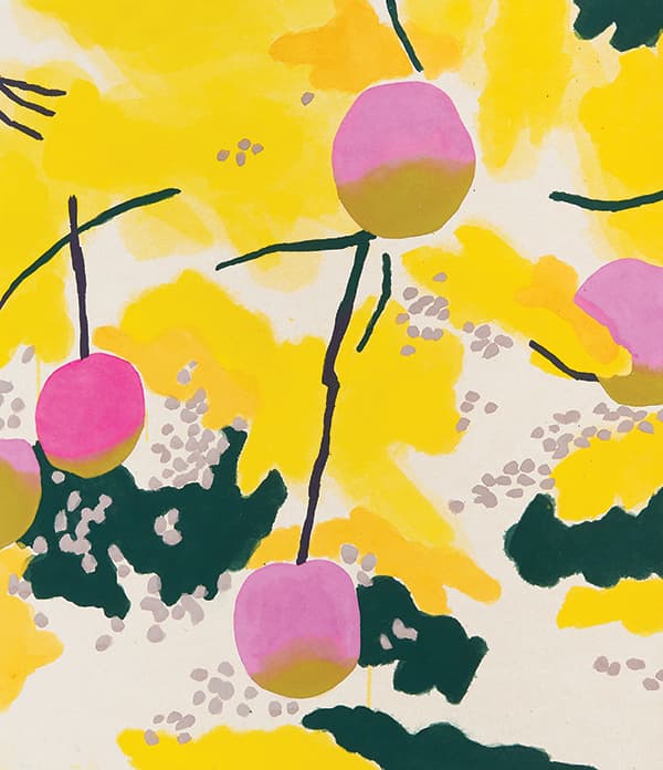 김옥정, spring drop, 52.5cm×45.5cm, 장지에 채색, 2018
