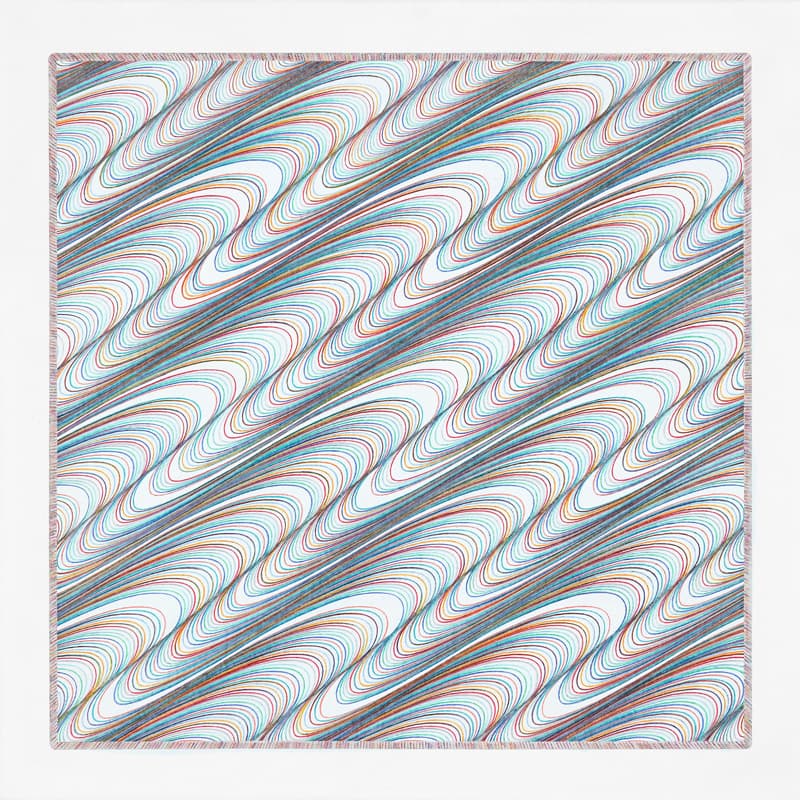 지근욱, 곡선의 자리 021, 2019, 캔버스에 색연필, 64x64cm