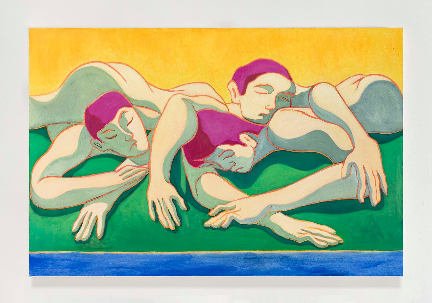 Mark Yang, Three Asleep, 2022 Three Asleep, 2022, Oil on canvas, 101.6 x 152.4 cm
