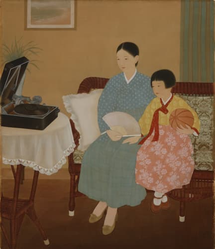 김기창, 정청, 1934,1934, 비단에 채색, 159×314.5, KO 7851