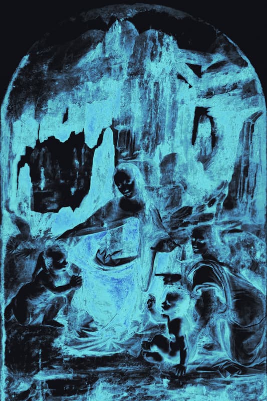 레오나르도 다빈치, 바위 산의 성모, Emissiography, 2016 ⓒ자비에 루케지