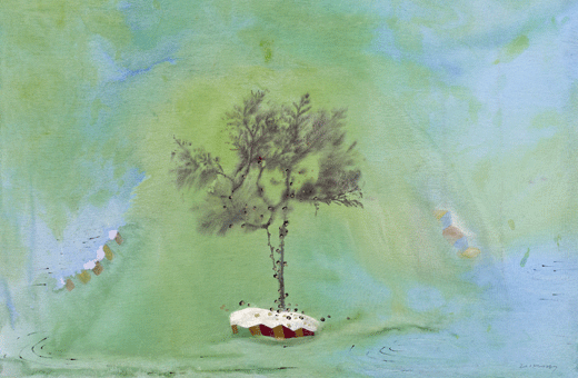 자연회귀, 천에 혼합재료, 72.7x50cm, 2015