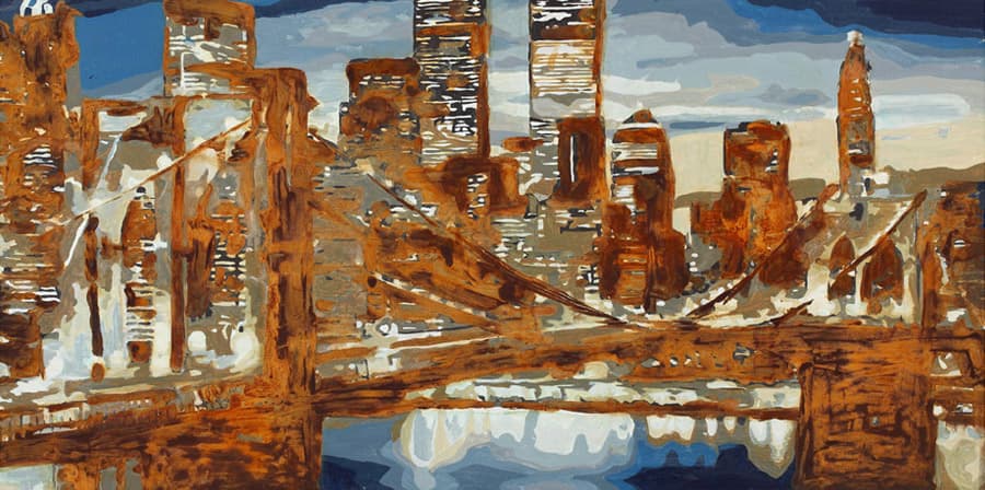 M-11, 100×50cm, Metallic, acrylic on canvas, 2015