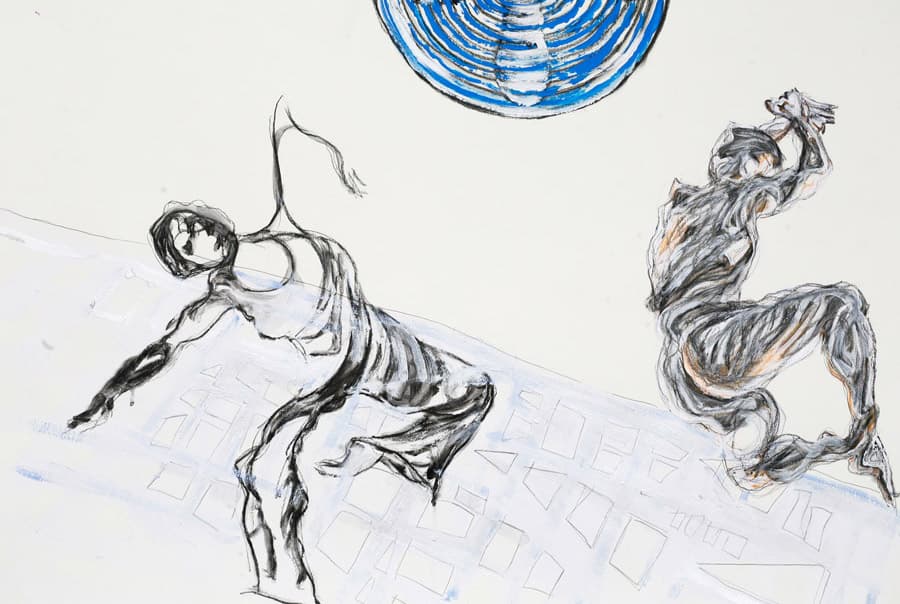 김정희_ 중력 거부하기_ 77x53.3cm_ Mixed media_ 2015