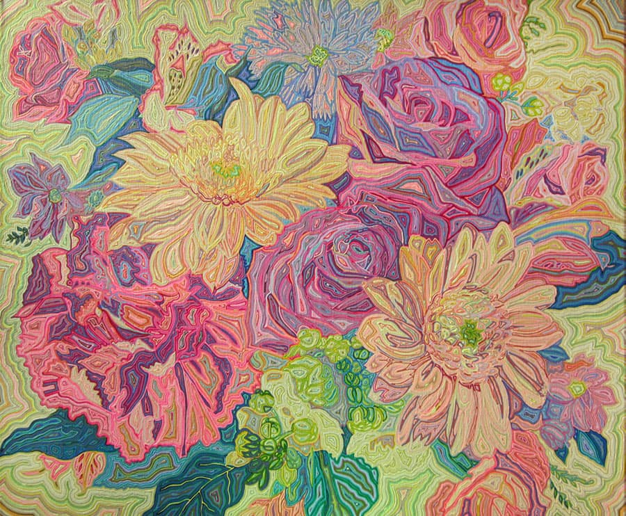 이지선 A painted bouquet of real flowers 60.6×72.7cm Acrylic on canvas 2015
