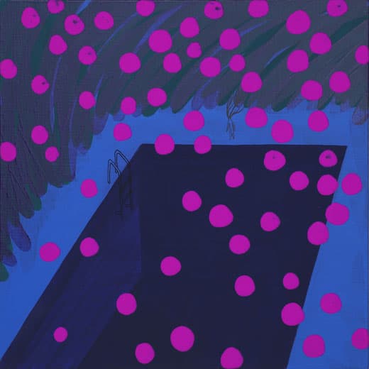 밤의수영장 The Night Pool , acrylic on canvas, 41.1x41.1cm (6S) , 2017