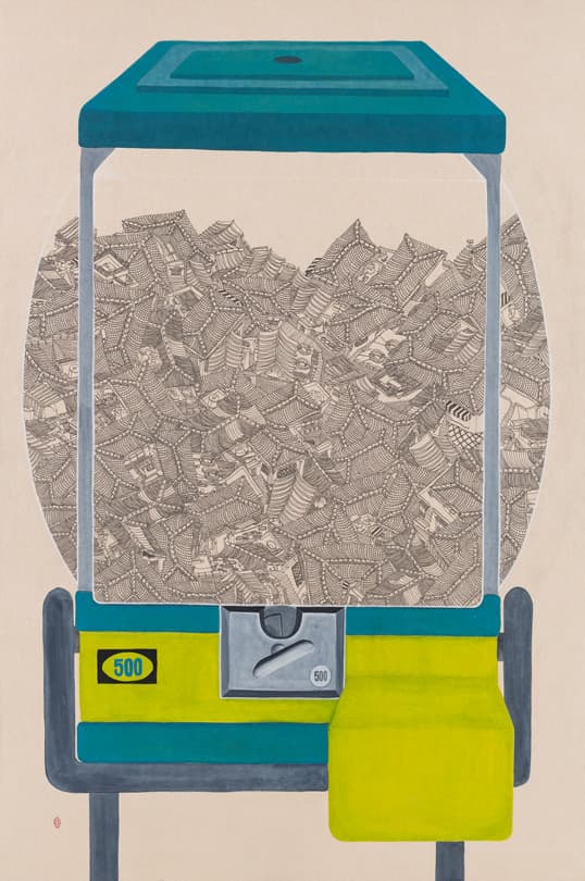 허현숙, 인생한방, 80x120cm, 이합장지에 혼합재료, 2018