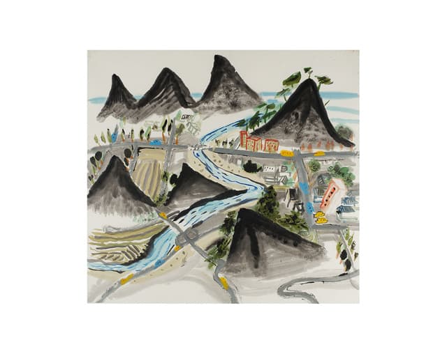 황창배, 무제 Untitled 90×97cm 화선지에 채색 1985