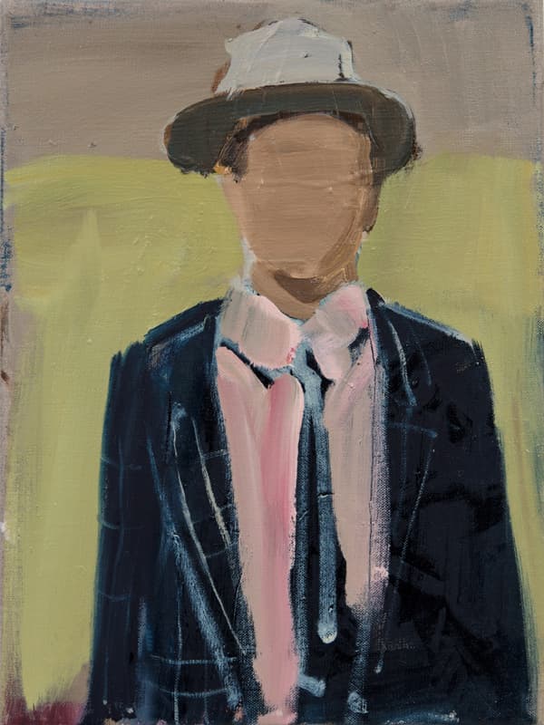 Gideon Rubin, Blue Suit, 2018, Oil on linen, 40 x 30 cm