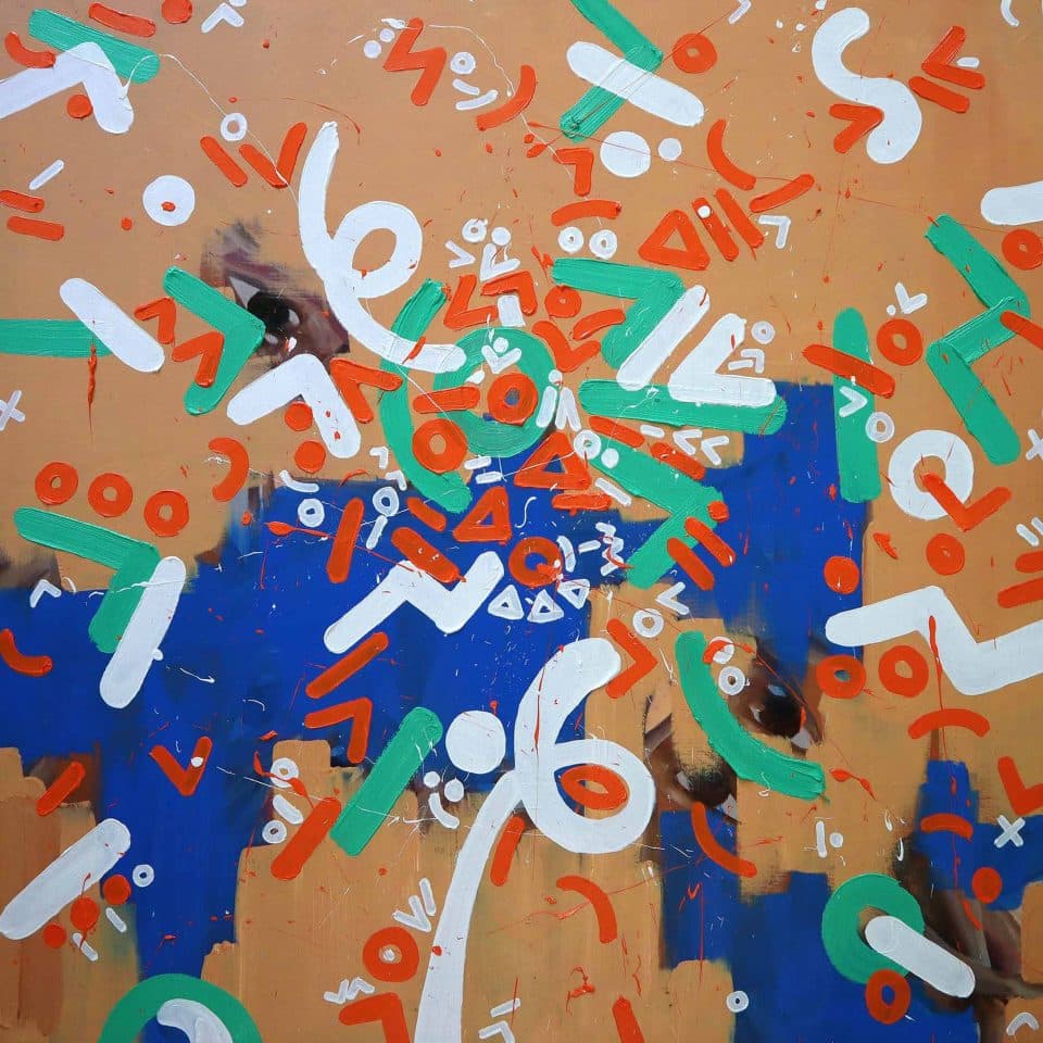 고주안_이제 좀 정리된 것 같다. Acrylic and Oil, Paint on canvas_100.0x100.0cm_2019