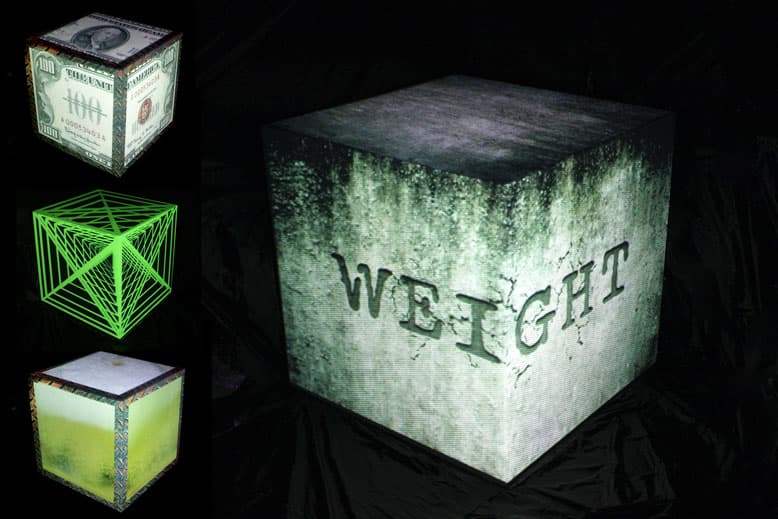 임용현_Weight_프로젝션-맵핑_60x60x60cm_1분43초_2016