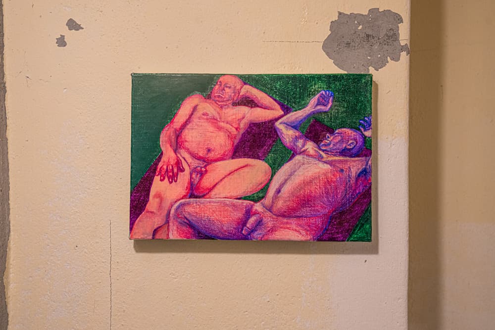 허호_ 기미상궁, 22.7x15.5cm, 캔버스 위에 색연필과 오일파스텔, 2020