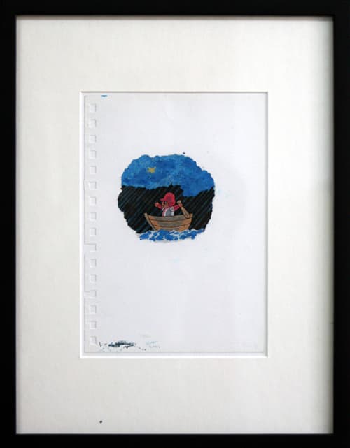 강상우, 야구_charcoal, color pen_20x13cm,