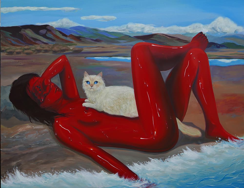 웁쓰양 Woopsyang, 신의 휴식, 2025, Acrylic on canvas, 91 x 116.5cm © Courtesy of the artist