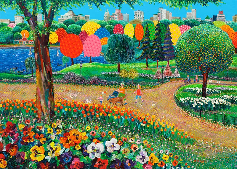 김덕기, Central Park-Co nservatory Pond가 보이는 풍경, 2017, Acrylic on Canvas, 65 X 91cm