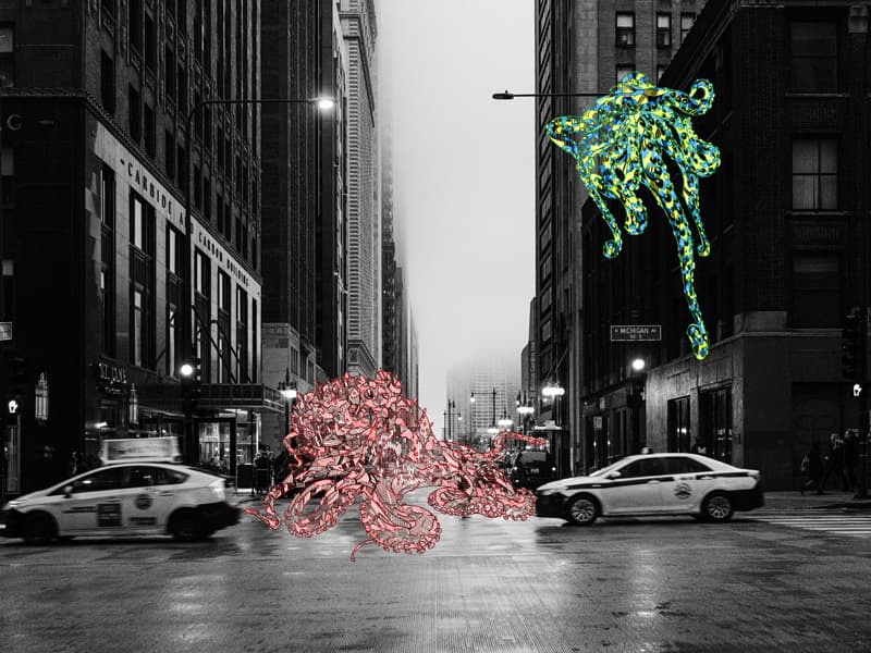 The Black City with Octopus III (Chicago, USA)_Digital Pigment Print_45x60cm_2019