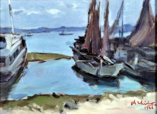 오지호_목포항_1966 oil on canvas_24×33cm Gwangju MUSEUM OF ART Collections