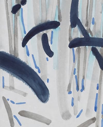 강연지, A Day in Seoul- afterimage drawings_종이에 수묵채색_ 27.3 x 22.0cm_2018