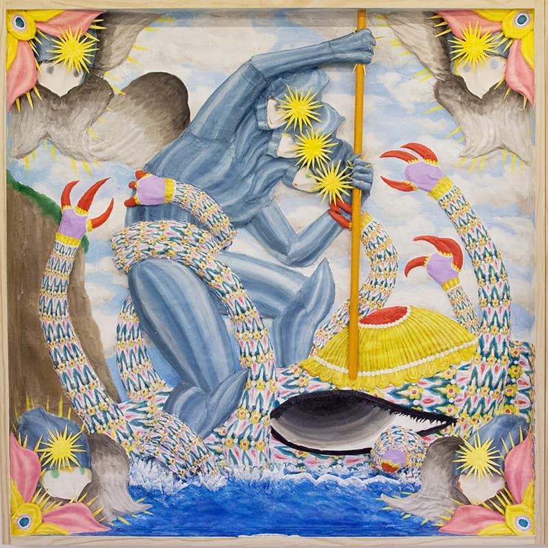 남진우, <영웅적 행위 Act of Heroism> 혼합재료, 100 x 100cm, 2021
