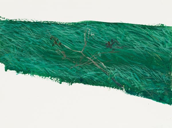 박새해, 계절의 자국, 풀의 물결, gouache on paper, 30x24cm, 2019